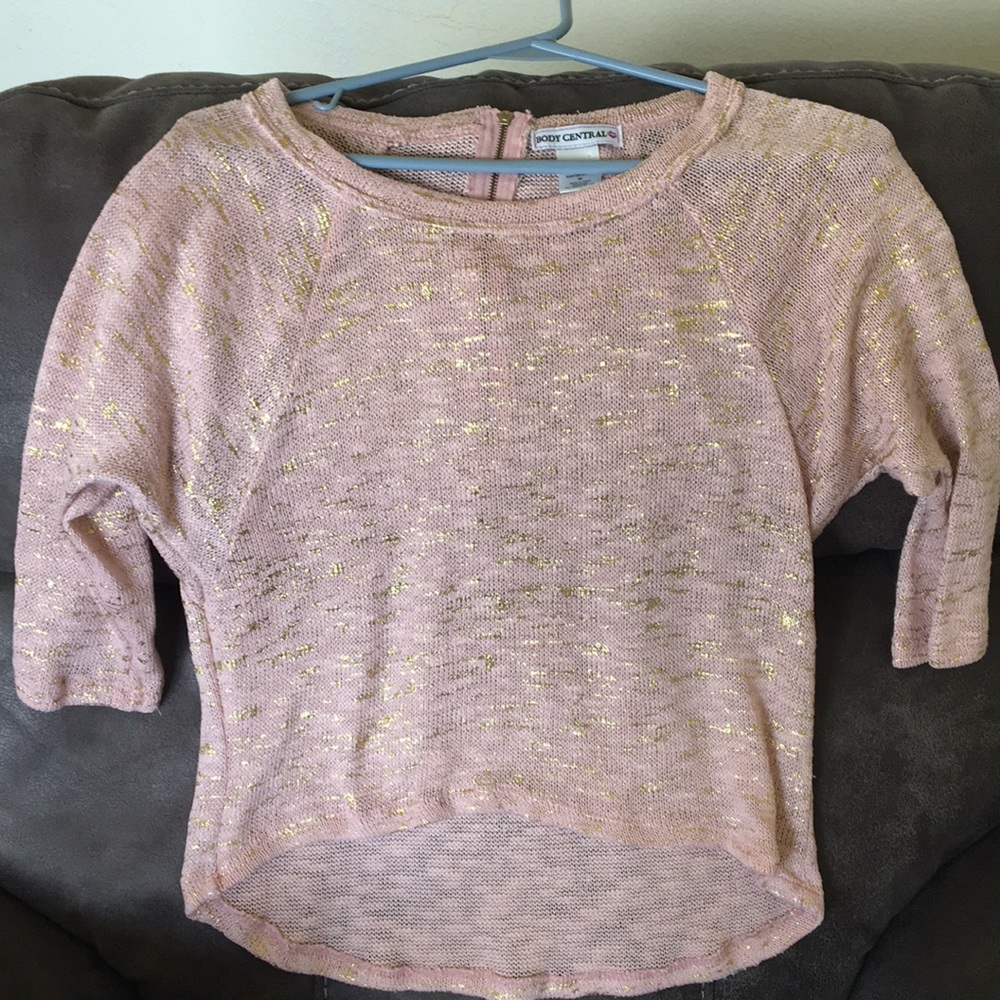 Pink and gold crop top